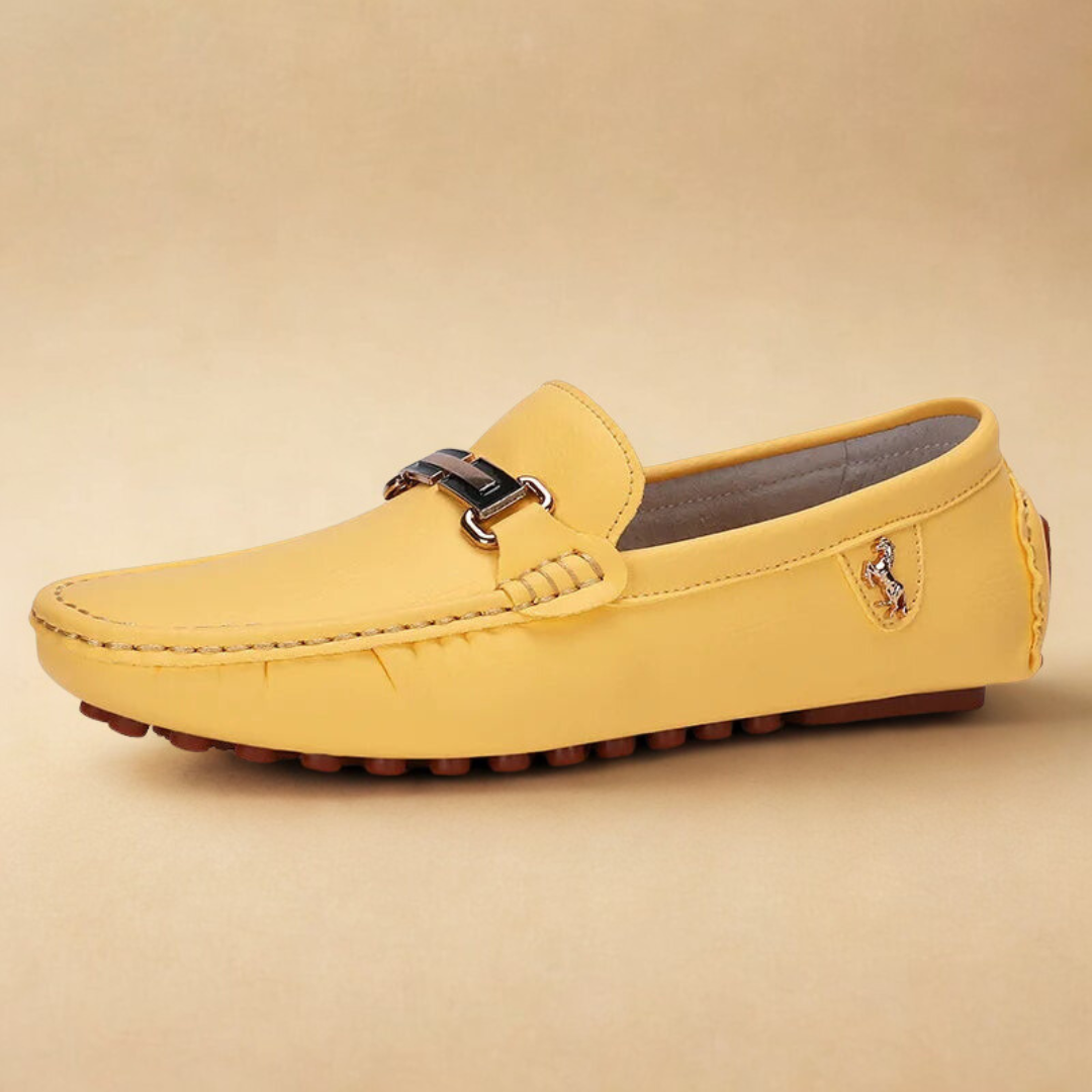 Louvelle™ | Mocassins en Cuir Doré