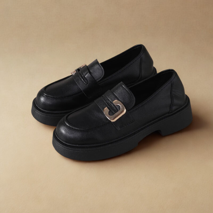 Louvelle™ | Mocassins à Semelle Épaisse avec Boucle Dorée