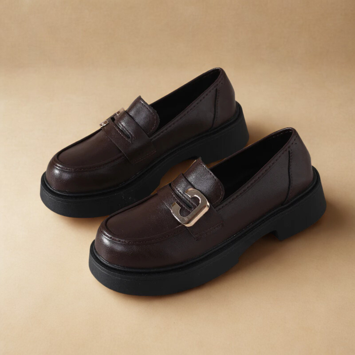 Louvelle™ | Mocassins à Semelle Épaisse avec Boucle Dorée