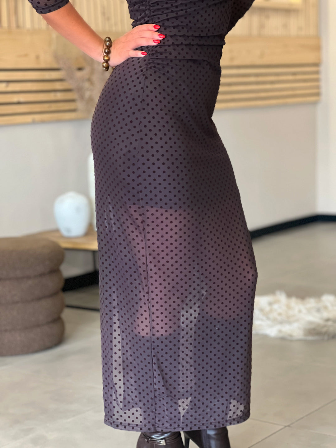 Louvelle™ | Longue Robe Sophia MARRON