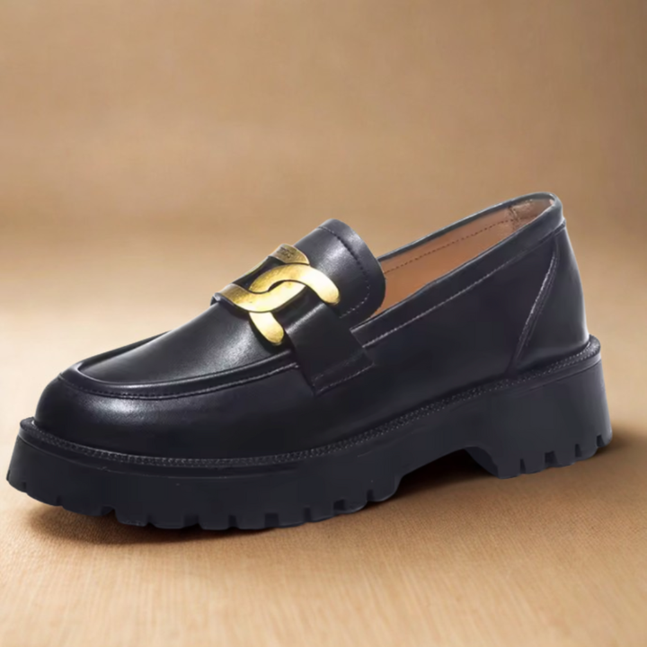 Louvelle™ | Mocassins à Chaîne Dorée