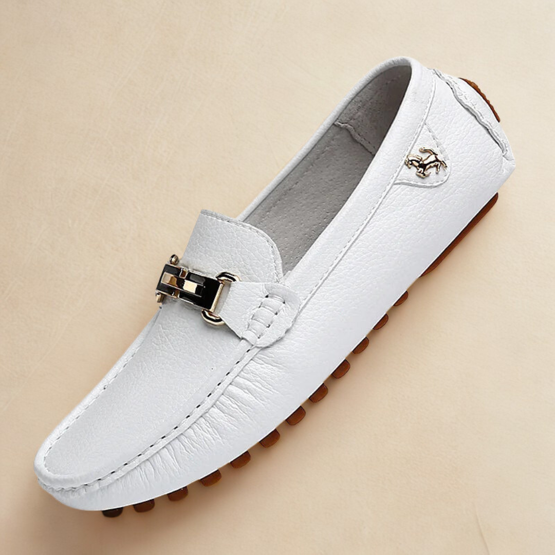 Louvelle™ | Mocassins en Cuir Doré