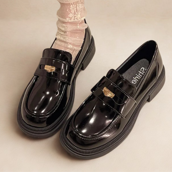 Louvelle™ | Mocassins Élégants en Cuir avec Boucle Dorée