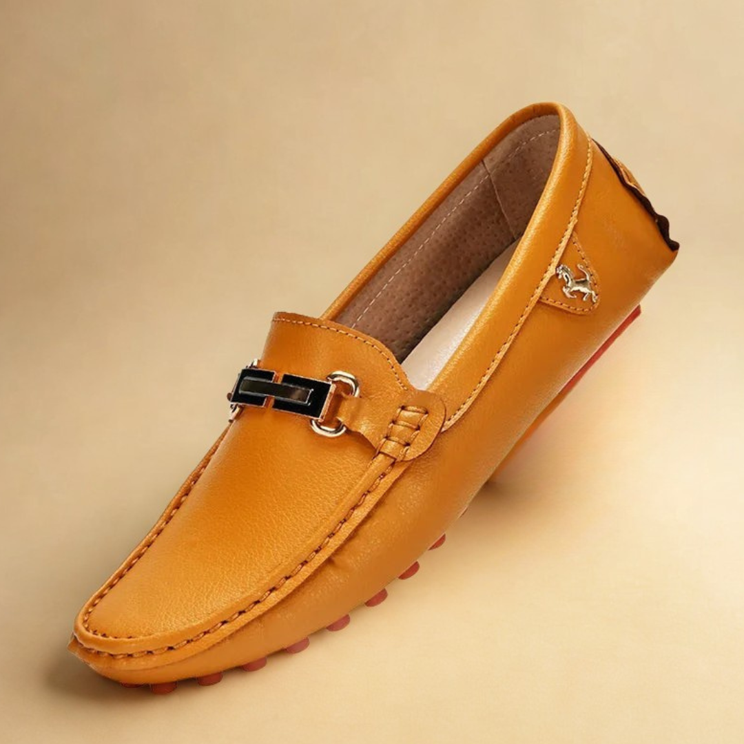 Louvelle™ | Mocassins en Cuir Doré