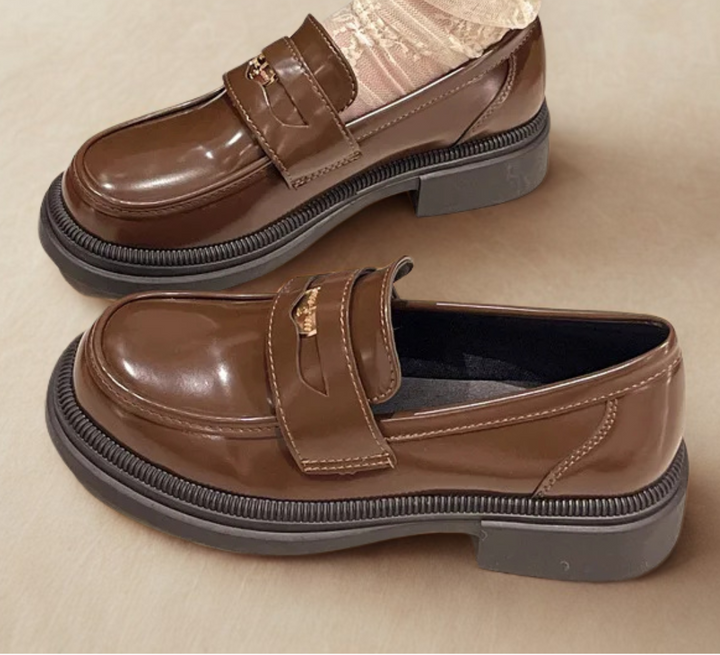 Louvelle™ | Mocassins Élégants en Cuir avec Boucle Dorée