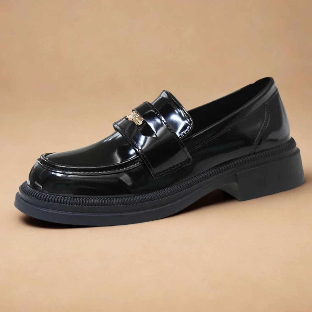 Louvelle™ | Mocassins Élégants en Cuir avec Boucle Dorée