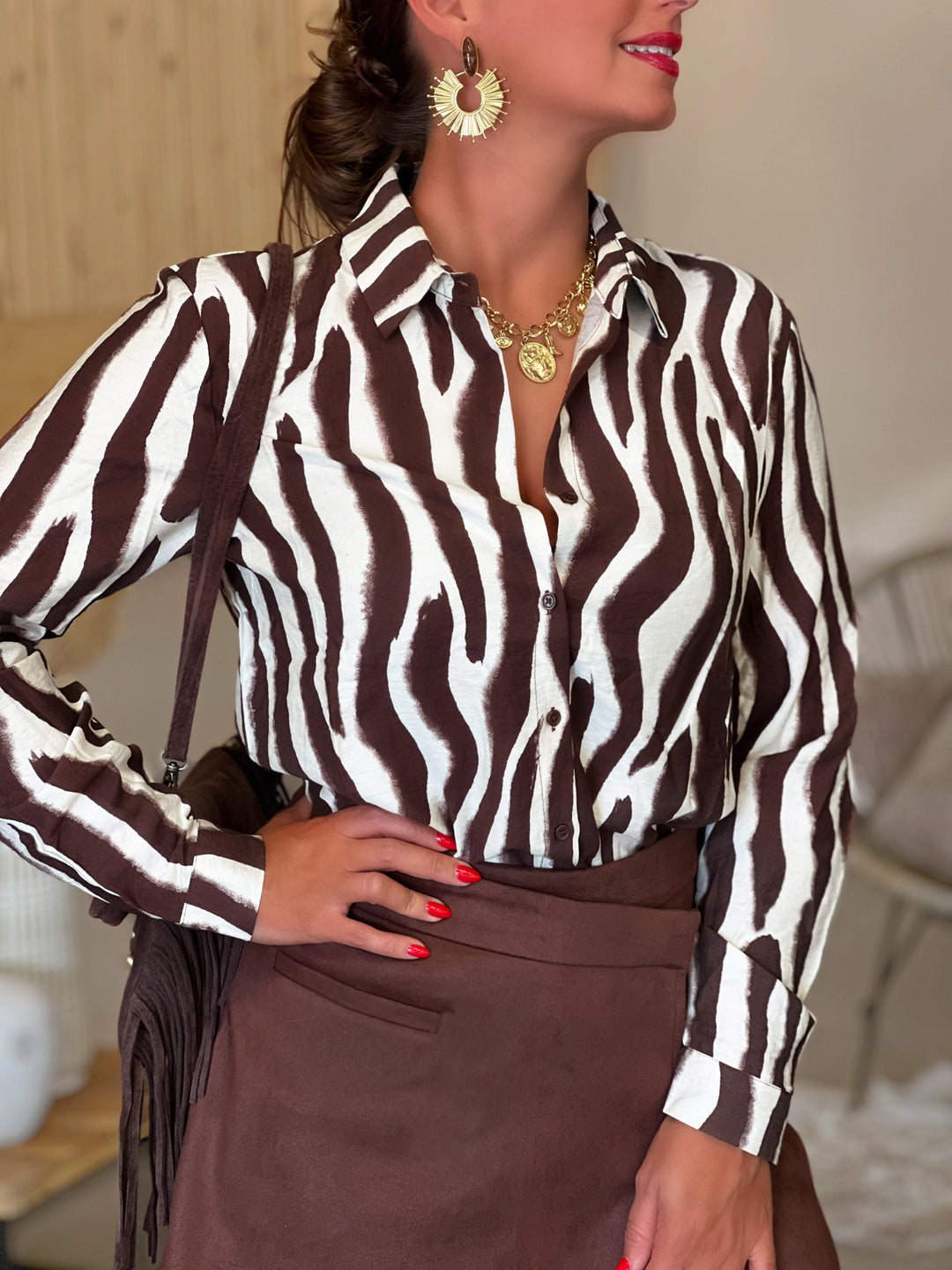 Louvelle™ | Chemise Fera MARRON