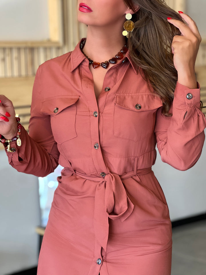 Louvelle™ | Longue Robe Jaimy BRIQUE