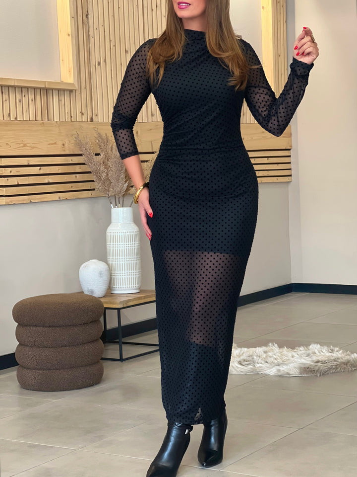 Louvelle™ | Longue Robe Sophia NOIR