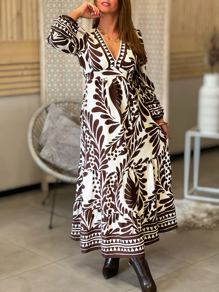 Louvelle™ | Longue Robe Jaimy MARRON