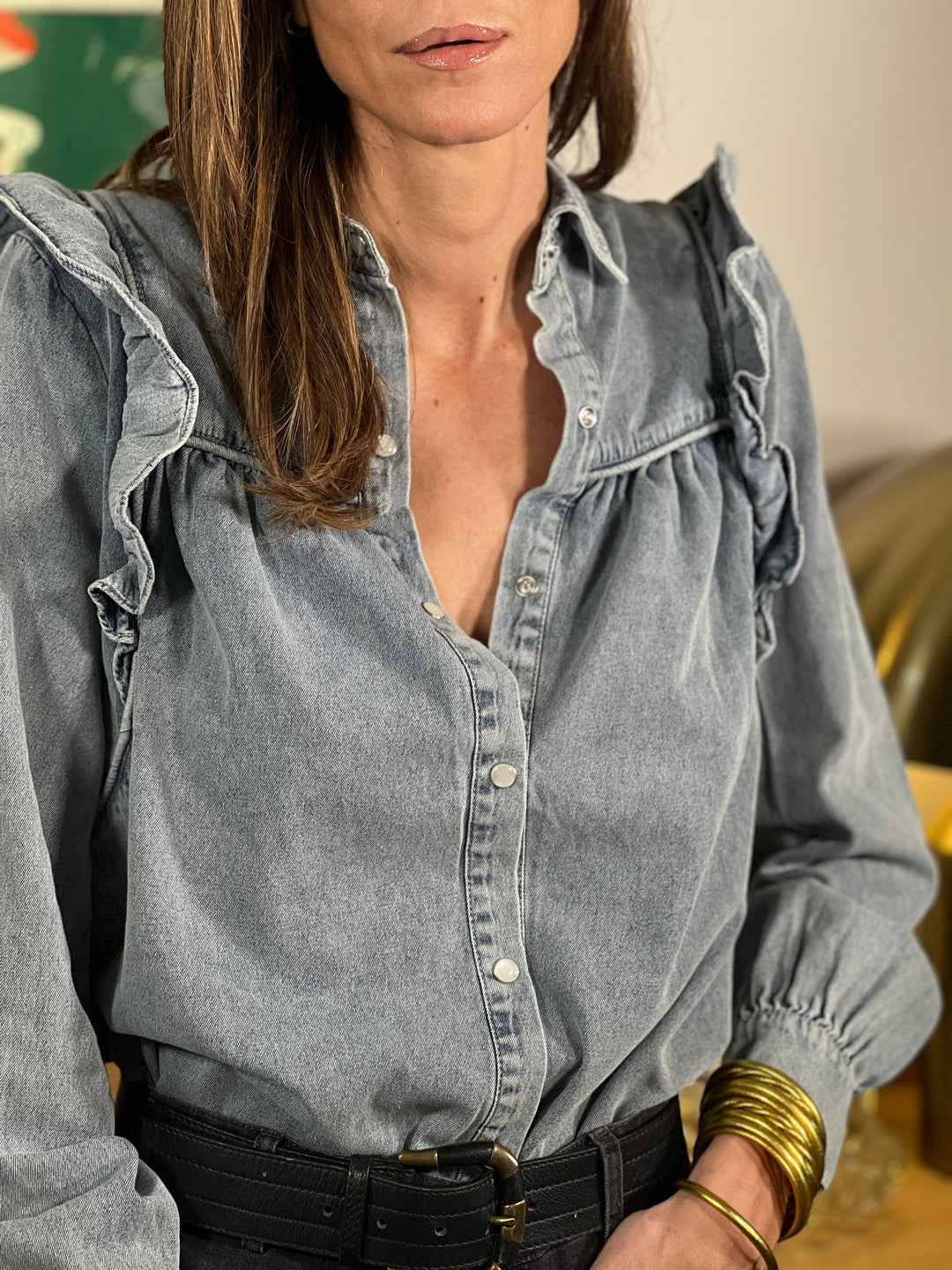 Louvelle™ | Chemise Élégance Denim