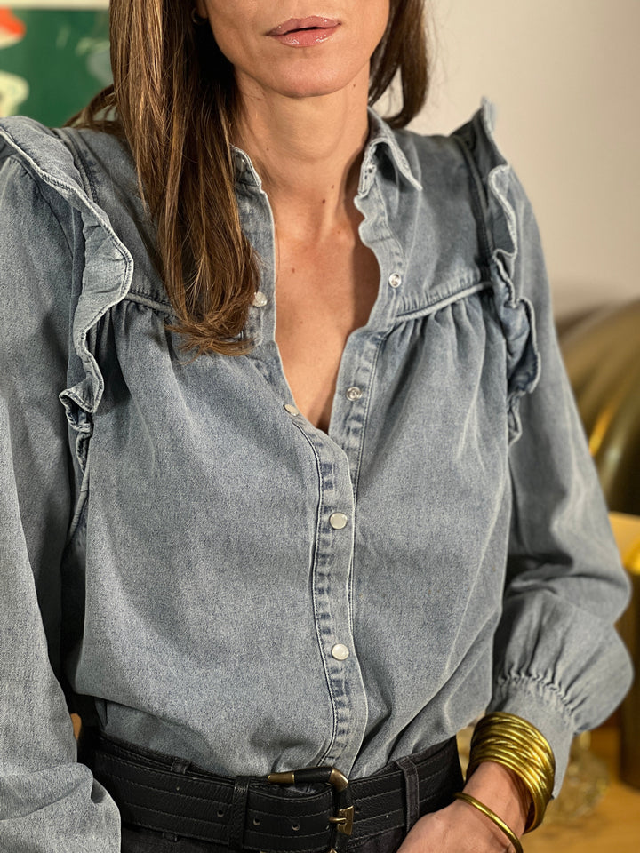 Louvelle™ | Chemise Élégance Denim