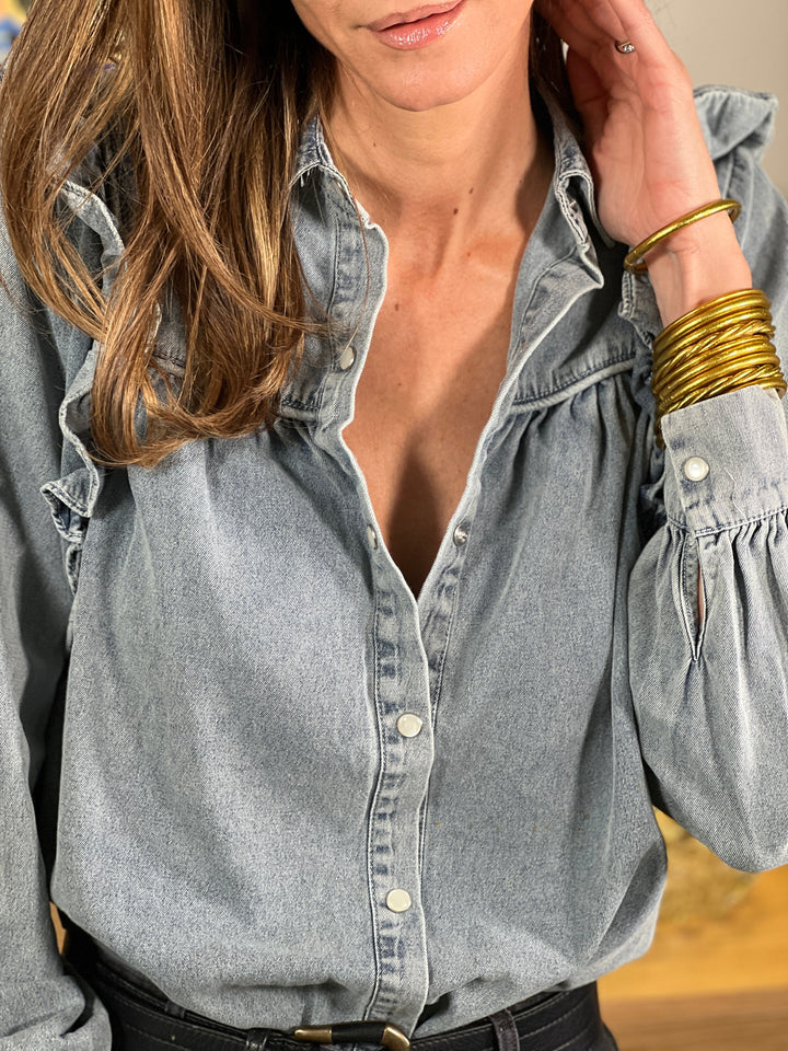 Louvelle™ | Chemise Élégance Denim