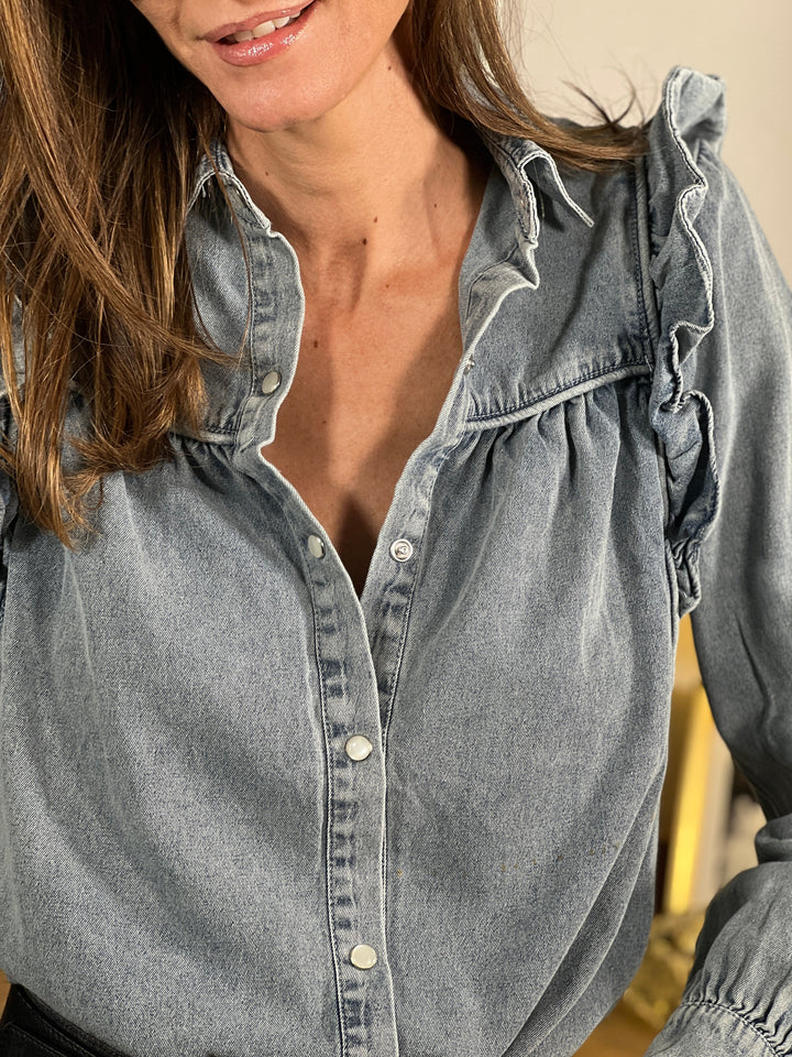 Louvelle™ | Chemise Élégance Denim