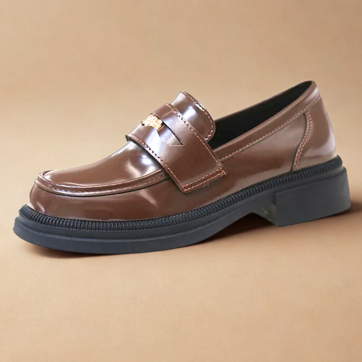 Louvelle™ | Mocassins Élégants en Cuir avec Boucle Dorée