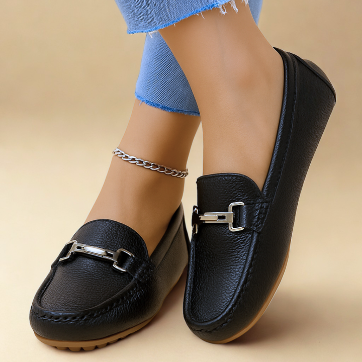 Louvelle™ | Mocassins en Cuir Doré