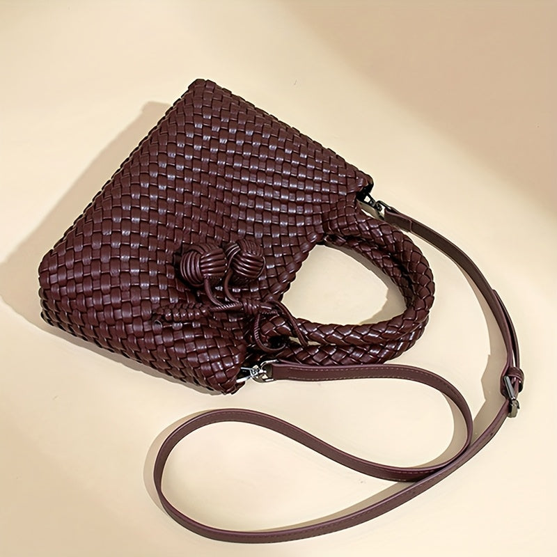 Louvelle™ | Sac Tressé en Cuir Végan avec Pochette