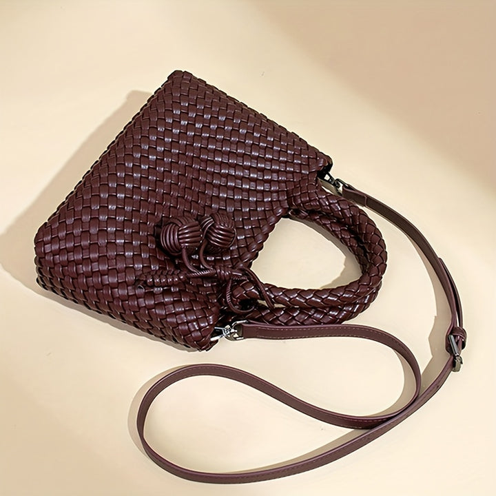Louvelle™ | Sac Tressé en Cuir Végan avec Pochette